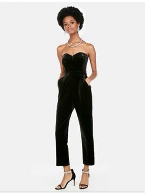 Express Velvet Jumpsuit W/ Pockets